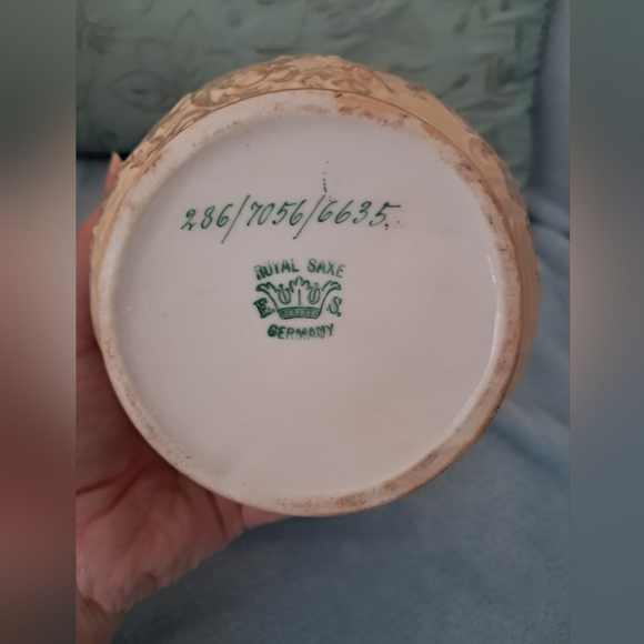 Antique Red & Gold 1891 Royal Saxe Erdmann Schlegelmilch Double Handled Vase - Picture 9 of 16